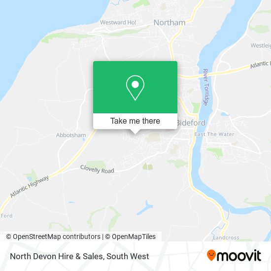 North Devon Hire & Sales map