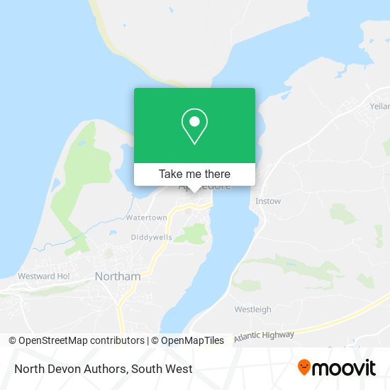 North Devon Authors map