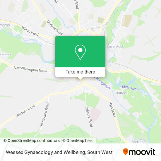 Wessex Gynaecology and Wellbeing map