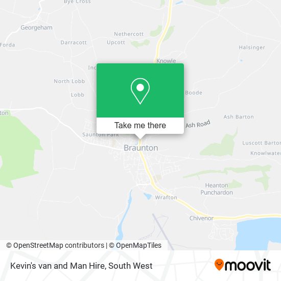 Kevin's van and Man Hire map