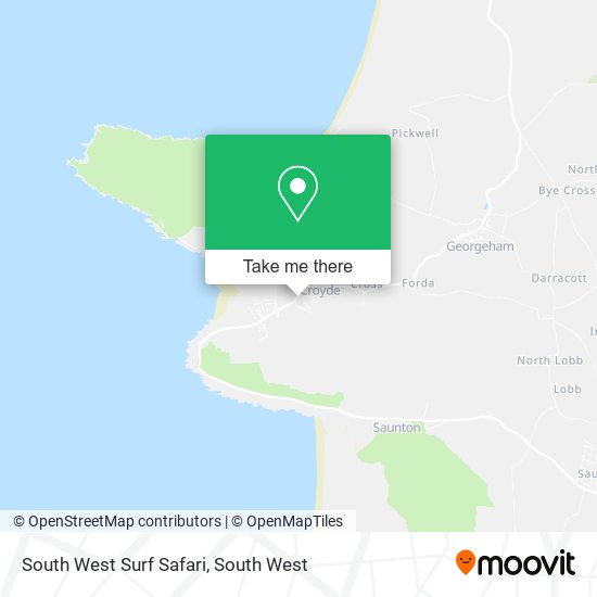 South West Surf Safari map