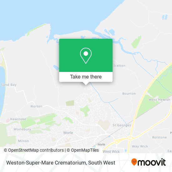 Weston-Super-Mare Crematorium map