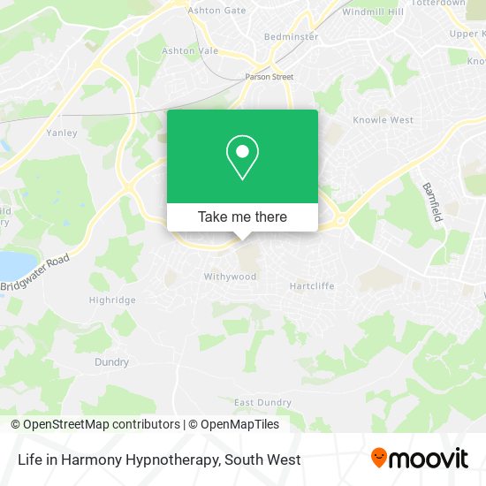 Life in Harmony Hypnotherapy map