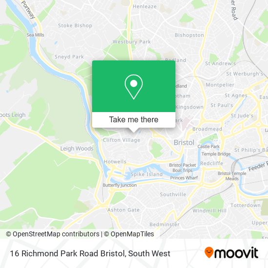 16 Richmond Park Road Bristol map