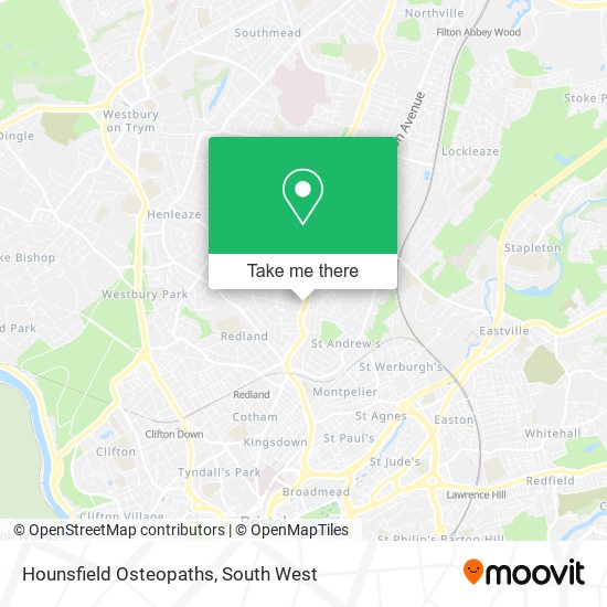 Hounsfield Osteopaths map