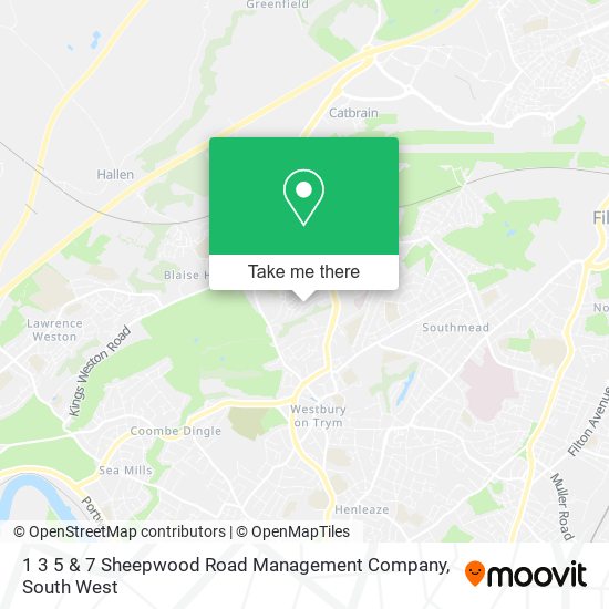 1 3 5 & 7 Sheepwood Road Management Company map