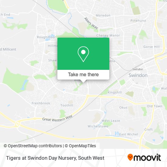 Tigers at Swindon Day Nursery map