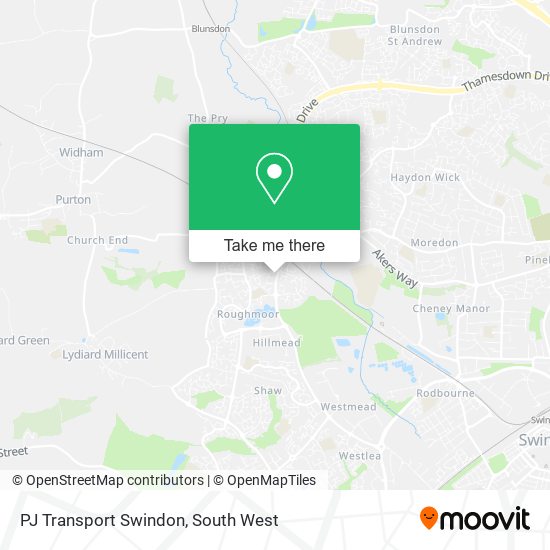 PJ Transport Swindon map