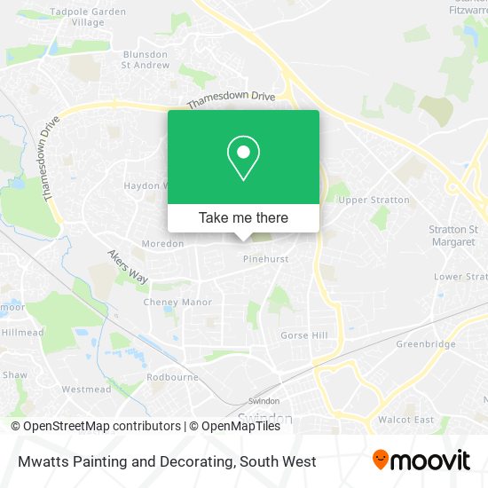 Mwatts Painting and Decorating map