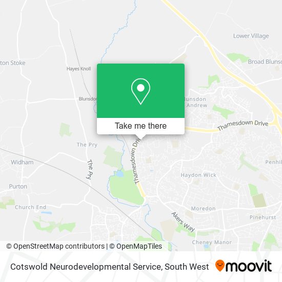 Cotswold Neurodevelopmental Service map