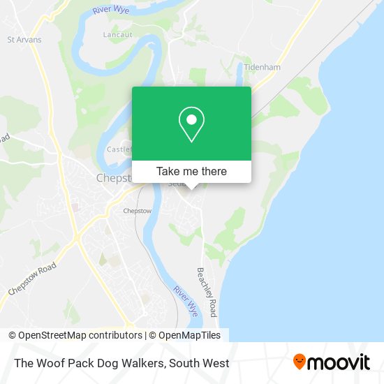 The Woof Pack Dog Walkers map