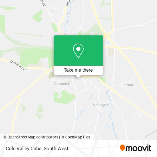 Coln Valley Cabs map