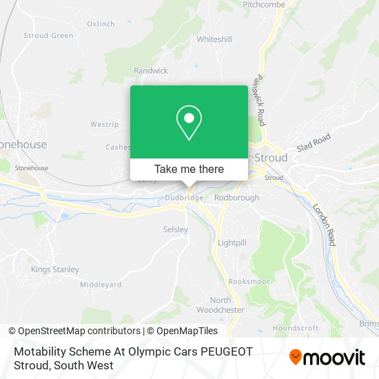 Motability Scheme At Olympic Cars PEUGEOT Stroud map