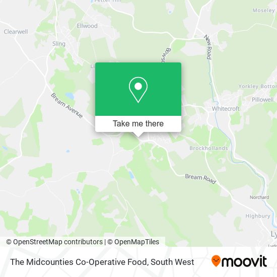 The Midcounties Co-Operative Food map