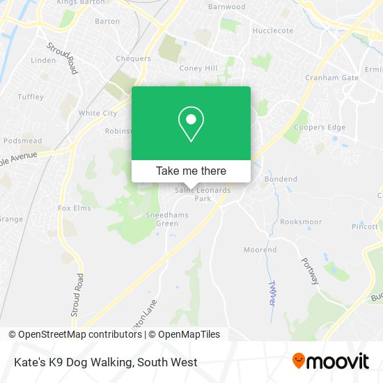 Kate's K9 Dog Walking map
