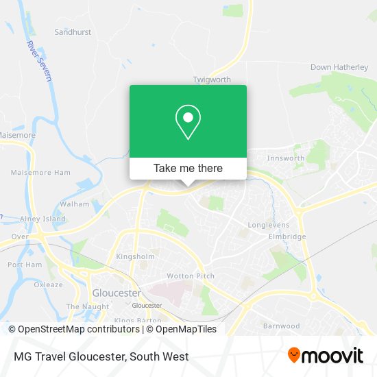 MG Travel Gloucester map