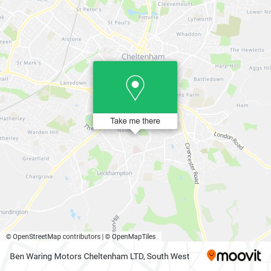 Ben Waring Motors Cheltenham LTD map