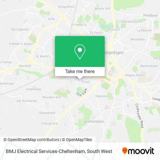 BMJ Electrical Services-Cheltenham map