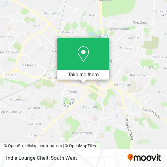 India Lounge Chelt map
