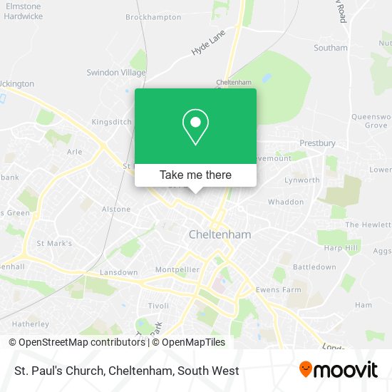 St. Paul's Church, Cheltenham map