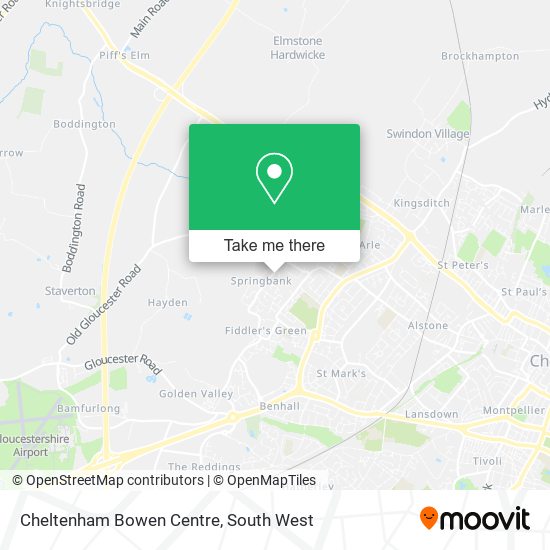 Cheltenham Bowen Centre map