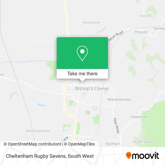 Cheltenham Rugby Sevens map