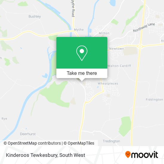 Kinderoos Tewkesbury map