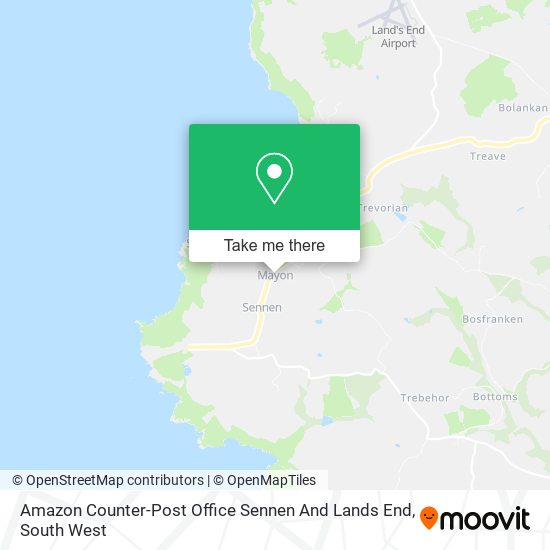 Amazon Counter-Post Office Sennen And Lands End map