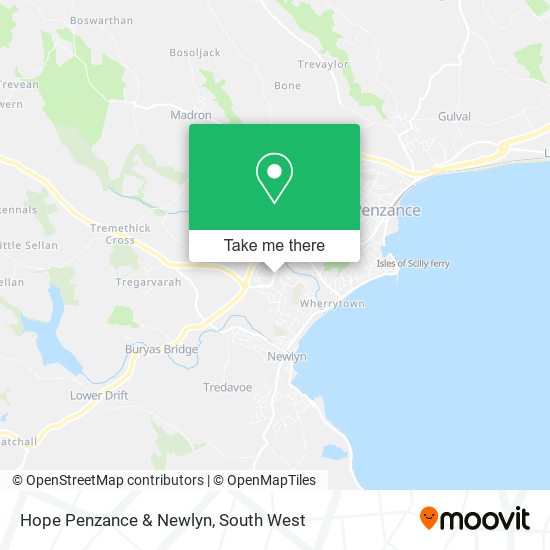 Hope Penzance & Newlyn map