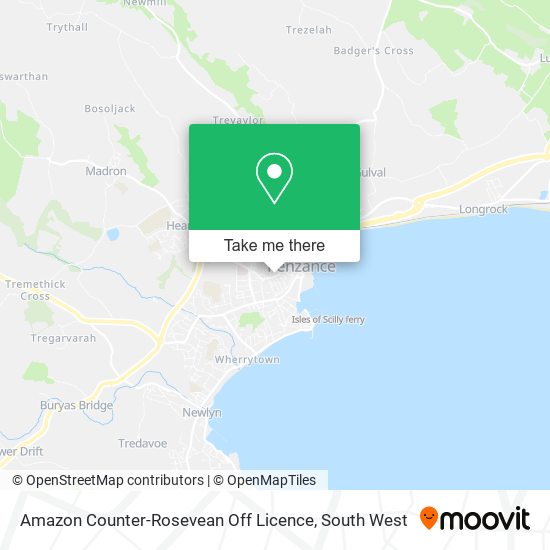 Amazon Counter-Rosevean Off Licence map