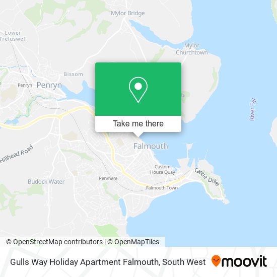 Gulls Way Holiday Apartment Falmouth map