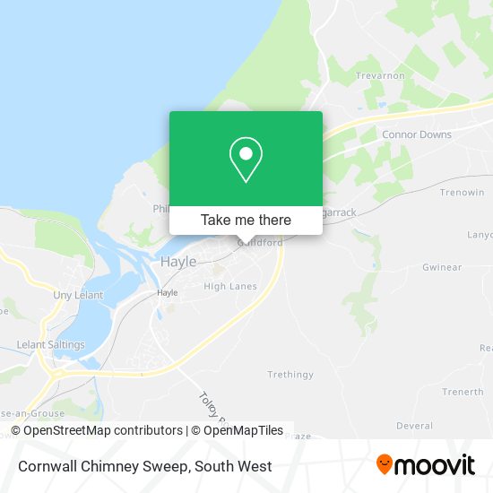 Cornwall Chimney Sweep map