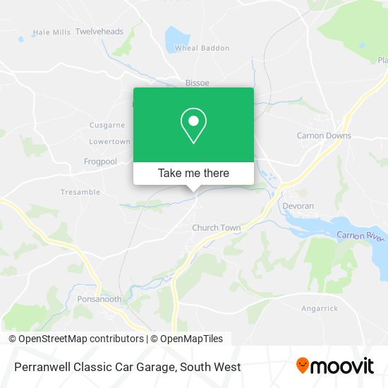Perranwell Classic Car Garage map