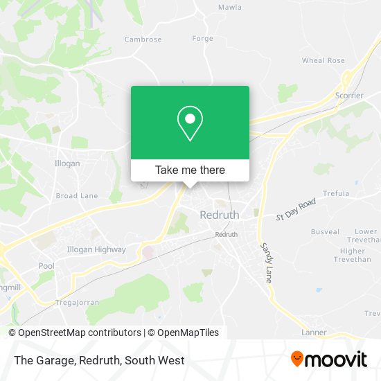 The Garage, Redruth map