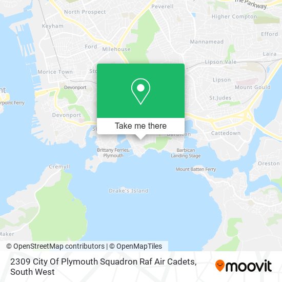 2309 City Of Plymouth Squadron Raf Air Cadets map