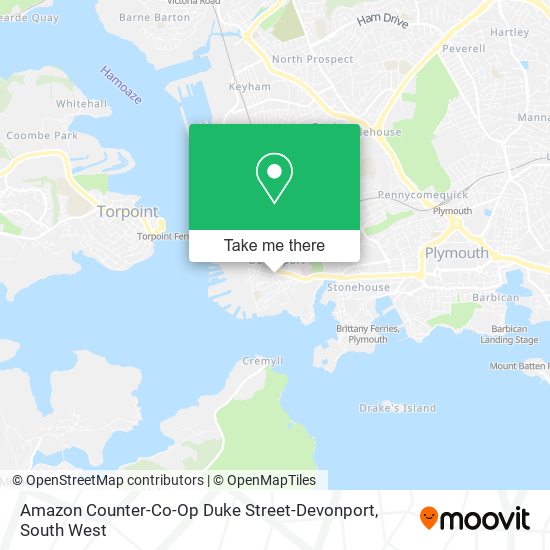 Amazon Counter-Co-Op Duke Street-Devonport map