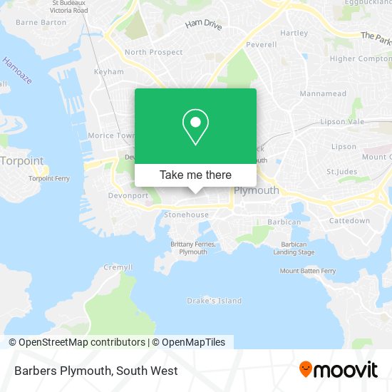 Barbers Plymouth map