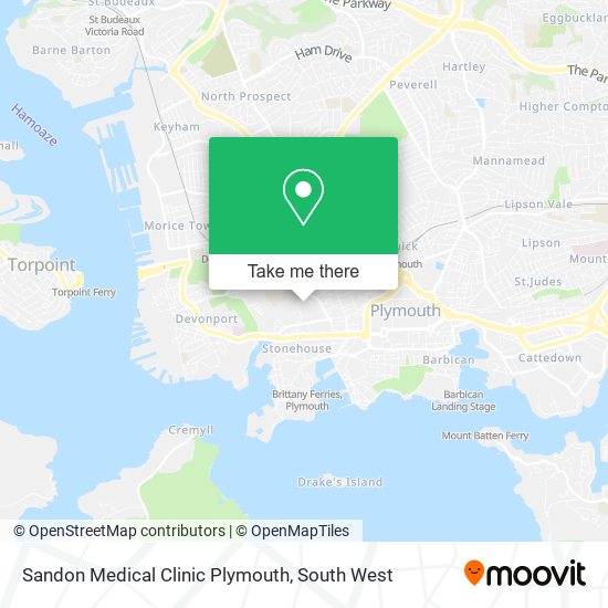 Sandon Medical Clinic Plymouth map