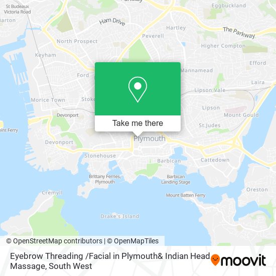 Eyebrow Threading /Facial in Plymouth& Indian Head Massage map