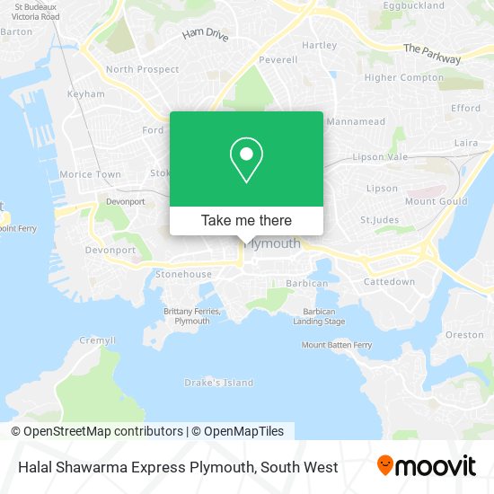 Halal Shawarma Express Plymouth map