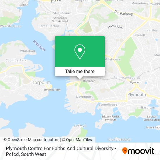 Plymouth Centre For Faiths And Cultural Diversity - Pcfcd map