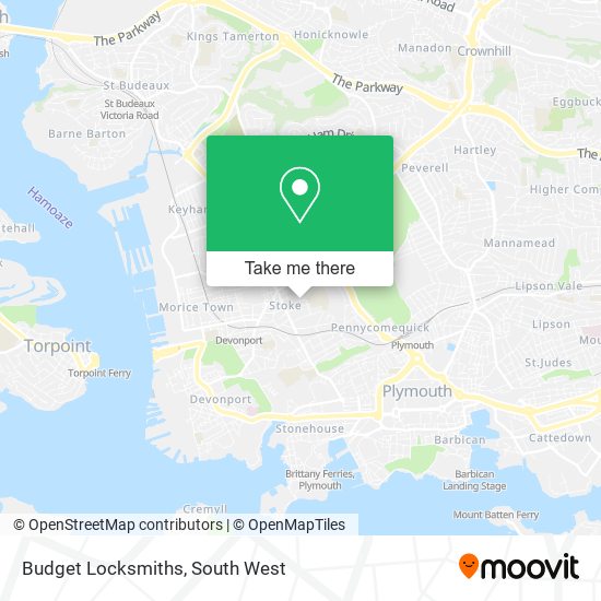 Budget Locksmiths map