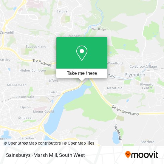 Sainsburys -Marsh Mill map