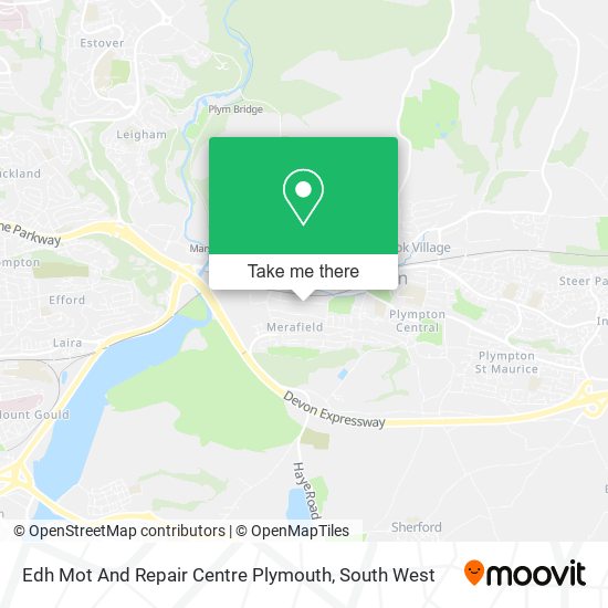 Edh Mot And Repair Centre Plymouth map