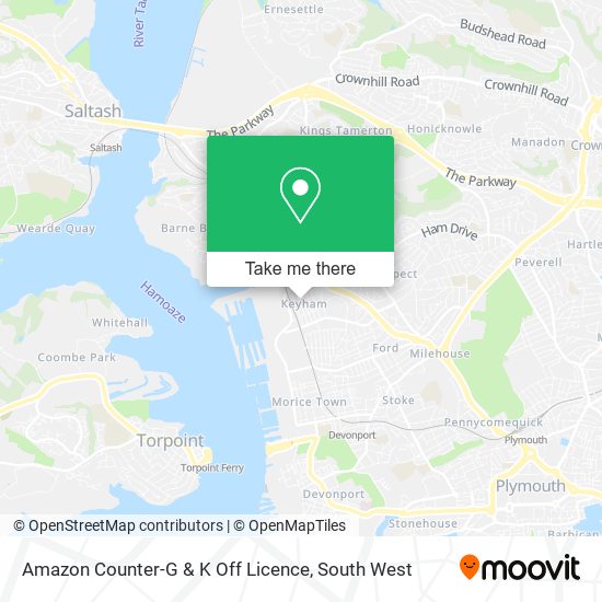 Amazon Counter-G & K Off Licence map