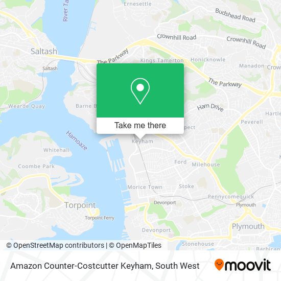 Amazon Counter-Costcutter Keyham map