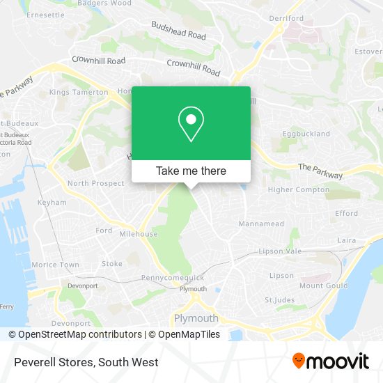 Peverell Stores map