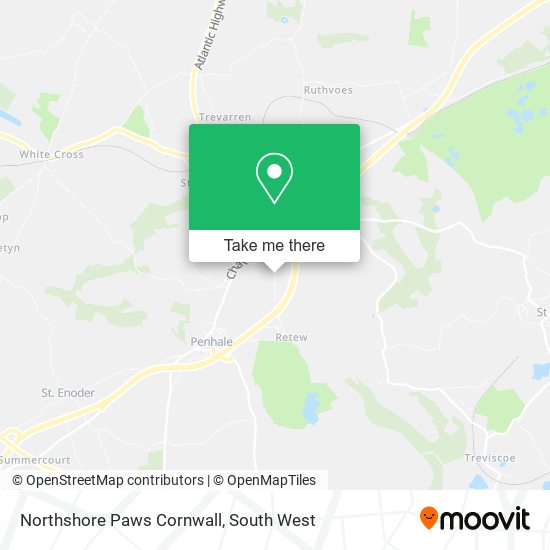 Northshore Paws Cornwall map