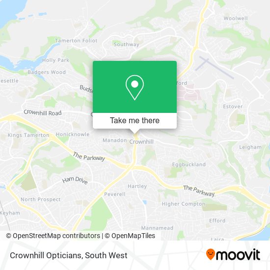 Crownhill Opticians map