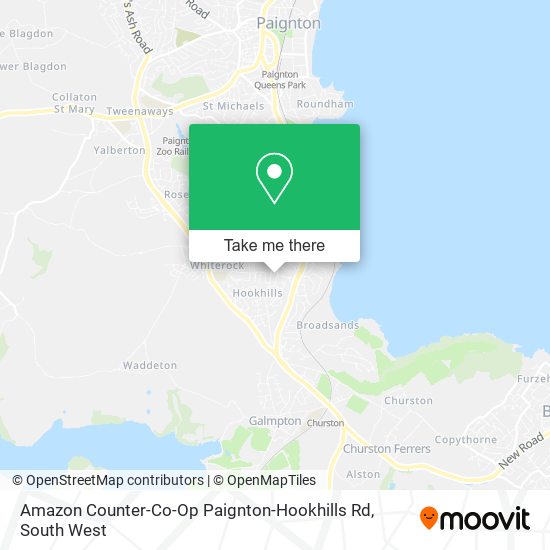 Amazon Counter-Co-Op Paignton-Hookhills Rd map